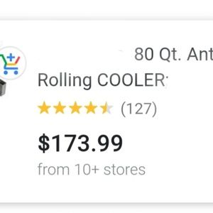 80 QT porch cooler with bottle opener.